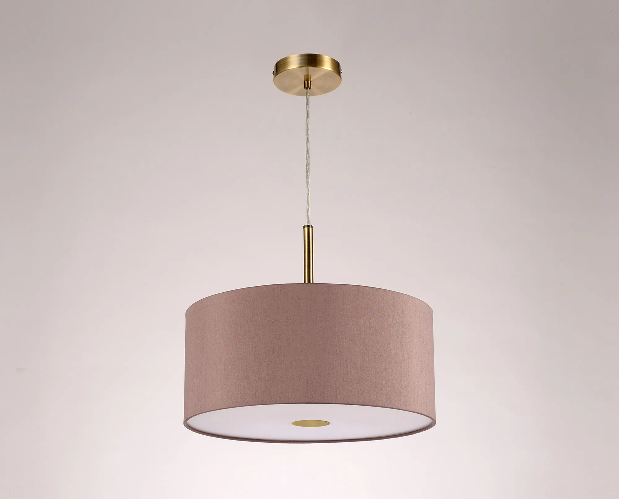Baymont 40cm 3 Light Pendant Antique Brass, Taupe/Halo Gold, Frosted Diffuser DK0398  Deco Baymont AB TA